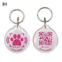 Anti-perte NFC Tag pour animaux de compagnie 13,56 MHz NTAG 213 Code QR unique RFID Porte-clés intelligent pour animaux de compagnie pour le suivi