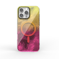 IMD casing ponsel lapisan ganda keren, casing ponsel magnetik pola cangkang mutiara Aurora untuk iPhone 16 15 14 13 12 Pro Max Plus