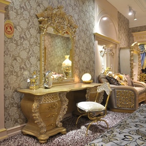 Ultimo stile reale antico <span class=keywords><strong>oro</strong></span> colore lusso legno <span class=keywords><strong>matrimoniale</strong></span> disegni <span class=keywords><strong>letto</strong></span> - Product Image 4
