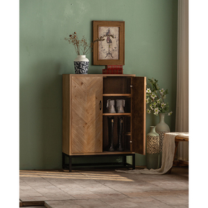 Farmhouse Retro Solid Wood Shoe Cabinet Living Room Furniture with Shoe Racks for Home Bedroom <strong>Hall</strong> or Hotel Use - Product Image 4