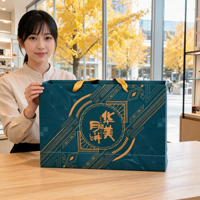 Scatola Regalo di Lusso per Mooncake con 8 Scomparti in Lamina d'Oro, Confezione Rigida in Cartone per Alimenti, Cioccolato e Pasticceria, Personalizzabile con Logo, Vendita all'Ingrosso