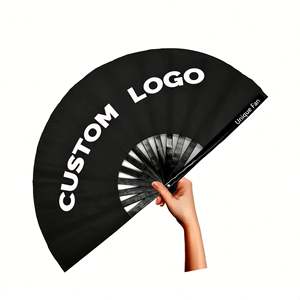Custom Logo Sublimation Clack <b>Fans</b> Plastic Bamboo <b>Large</b> <b>Fans</b> 13 in White Sublimation Clack <b>Fans</b> Blanks - Product Image 5