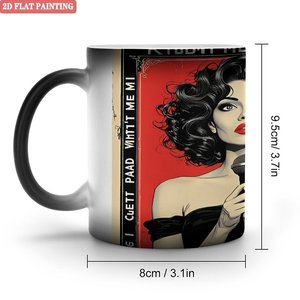 Frosted Black 11oz <b>Ceramic</b> Sublimation Mug Heat Activated Color Changing <b>Cup</b> Ready To Ship Bulk - Product Image 1
