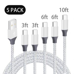 3FT 6FT 10FT 3 Pack Nylon Braided Data <b>Cable</b> for Samsung Huawei USB Charging Data <b>Cable</b> Type c High Speed Sync <b>Cable</b> - Product Image 1