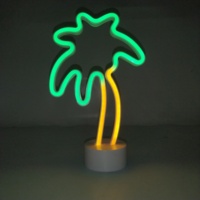 Enseignes au néon LED en cocotier avec Base de support, fournitures de fête, décorations de Table, décoration de maison, cadeaux pour enfants