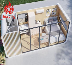 मॉड्यूलर प्रीफैब्रिकेटेड स्टील कैप्सूल घर लक्जरी आउटडोर विला होटल के लिए सेब के केबिन सौंदर्य के साथ - Product Image 5