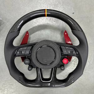 Volante Deportivo Personalizable de Fibra de Carbono y Cuero para <span class=keywords><strong>Audi</strong></span> A3/A4/A5/A6/A8/Q5/Q7/<span class=keywords><strong>TT</strong></span>/RS3/RS4/RS5/RS6/B8/B9/C8 con Calefacción - Product Image 4