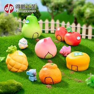 Dp Miniatura Casa de Frutas de Resina, Adorno para Jardín, Decoración del Hogar, Artesanía Artística, Regalo para Niños y Amigos - Product Image 1