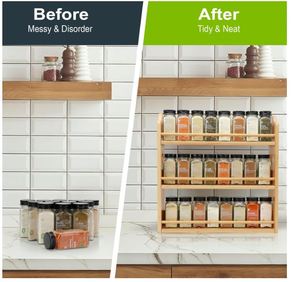 <span class=keywords><strong>3</strong></span> <span class=keywords><strong>Tier</strong></span> tre gia vị giá tổ chức gia vị lọ giá kệ cho nhà bếp truy cập treo tường tre lưu trữ chủ với xử lý - Product Image 3