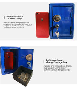 Mini taille sécurité Portable argent coffre-fort rose Cash Lock Box pour bijoux d'argent - Product Image 3