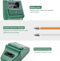 Testeur d'humidité, de pH et de luminosité du sol 3-en-1 disponible en OEM pour jardin, pelouse et plantes en pot