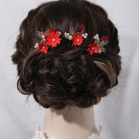 Vente en gros d'épingles à cheveux en feuille d'or faites à la main, de fourchettes à cheveux fleuries avec perles, de pinces à cheveux de mariée, de coiffes et d'accessoires capillaires vintage pour mariage