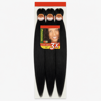 Lot de 3 paquets géants de cheveux synthétiques pré-étirés de 26 pouces pour tresses faciles, 270g, extensions de tresses Yaki ignifuges pour femmes
