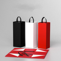 Boîte Cadeau Personnalisée Carton de Luxe Noir Blanc Emballage Plat Boîte à Vin en Papier Rigide Boîte Cadeau Magnétique