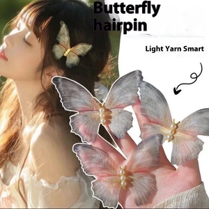 KinLing, venta al por mayor, lindas pinzas para el cabello de Metal, mariposa animada, perla, pato, <span class=keywords><strong>pico</strong></span>, estilo cuento de hadas, accesorios para el cabello para fiestas - Product Image 2