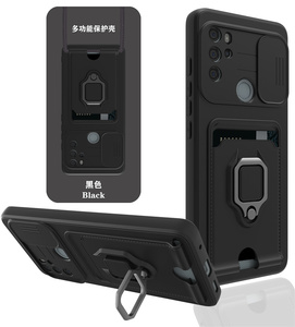 Pour <span class=keywords><strong>Motorola</strong></span> Moto G62 G42 G22 G51 G31 G41 E30 G60S G10 E7 G9 étui <span class=keywords><strong>Protection</strong></span> d'objectif coulissant anneau support souple fentes pour cartes couverture - Product Image 2