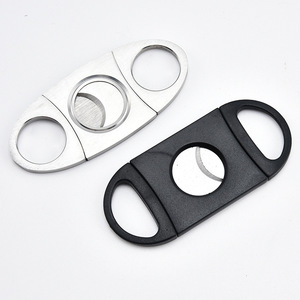 JOFI Stainless Steel Cigar <b>Cutter</b> Manual Portable Customized Shape Black Silver Color Simple Style Plastic Cigar Accessories - Product Image 1
