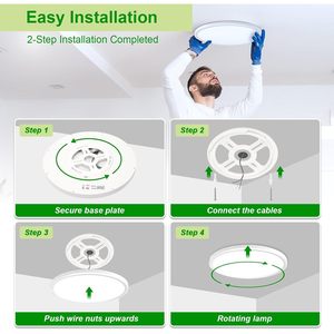 Lámpara de Techo LED Hunhun de 12 Pulgadas, 3200LM, 5CCT Ajustable, Súper Delgada de 0.87 Pulgadas, Diseño Moderno para Sala de Estar - Product Image 4