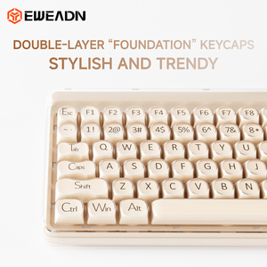 Clavier à membrane EWEADN V75 Blush RGB avec <span class=keywords><strong>coque</strong></span> transparente, caractères imprimés UV, clavier multicolore avec prise en charge multilingue - Product Image 6