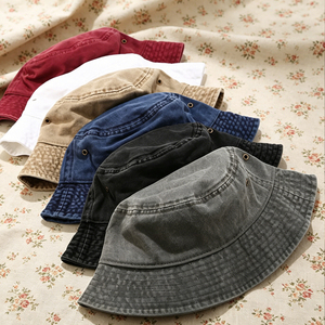<span class=keywords><strong>Chapeau</strong></span> <span class=keywords><strong>Bob</strong></span> en Coton Délavé à l'Acide de Haute Qualité, Personnalisable avec Logo, Style Rétro pour Pêche et Chasse en Extérieur - Product Image 3