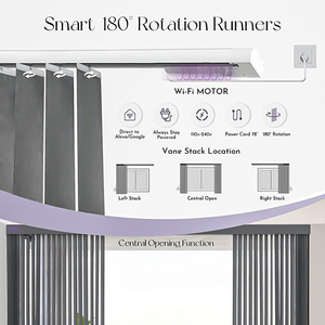 Stores verticaux électriques automatiques modernes et élégants, occultants et translucides, pour grandes fenêtres, avec télécommande - Product Image 3