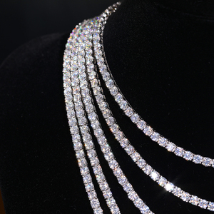 GRA Certificado VVS1 Lab Grown Moissanite Diamond Classic Tennis Chain 925 Sterling Silver Mossanite Tennis <span class=keywords><strong>Necklace</strong></span> - Product Image 4