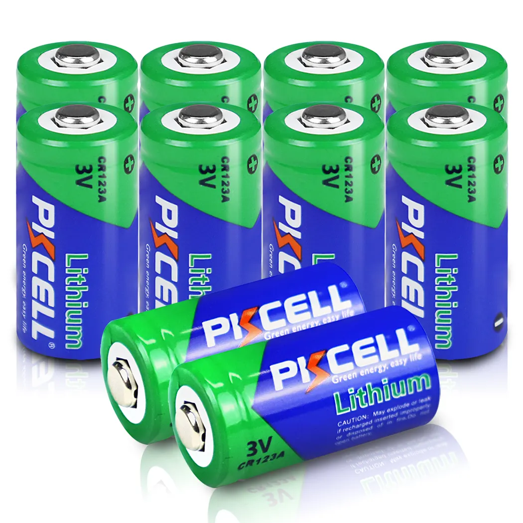 Cr123 Battery 3v PKCELL CR123 3.0V 1400mAh 5 Years Non Rechargeable Camera Battery Lithium Battery Cr123a 3v