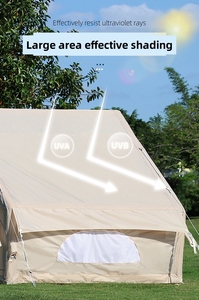 Luxury 12㎡ Inflatable Camping <b>Tent</b> Large Space <b>Waterproof</b> UV-Resistant with 4m Awning & Chimney Opening for Family Outdoor - Product Image 6