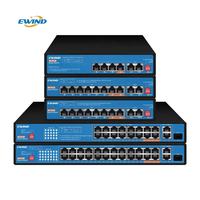 Switch PoE OEM de 4, 8, 16, 24 Puertos 10/100M, Switch Ethernet de Fibra Óptica No Administrado con PoE, Compatible con IEEE 802.3af/at, Apto para CCTV