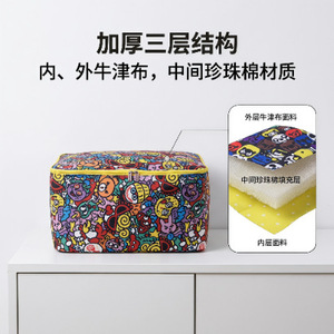 Cartoon Oxford Cloth Storage Bag Rectangle Large Capacity Clothing Organizer Home Use Washable Dustproof Moisture Proof - Product Image 5