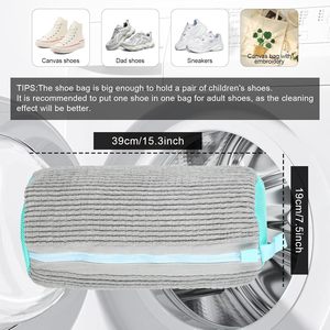 Sac à linge pour chaussures, personnalisé, adapté à la machine à laver, rembourré, filet, protection pour chaussures, fibres moelleuses, polyester, machine à laver - Product Image 4