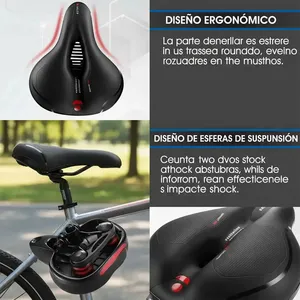 Sillín de bicicleta con luz LED, espuma viscoelástica EVA, asiento de bicicleta transpirable para adultos y hombres - Product Image 4
