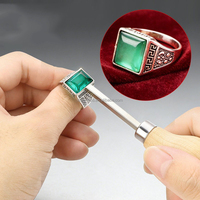 Outil de sertissage de bijoux à manche en bois, ciseau à main pour l'incrustation de pierres précieuses pour le sertissage de pierres de bague