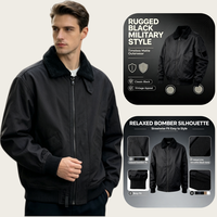 Veste classique noire pour homme à revers, en coton lavé, avec ourlet côtelé, silhouette régulière, style décontracté, multiples poches intégrées, vente en gros