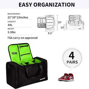 Muestra Gratuita de Bolsa de Deporte de Viaje para Hombre con Compartimento para Zapatos, Bolsa de Deporte Personalizada y Portátil para Tenis - Product Image 2