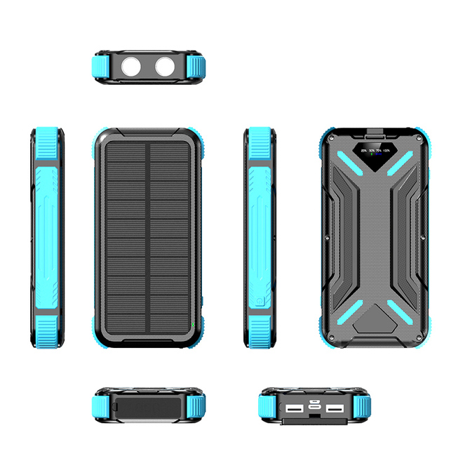 OEM 10000mah 20000mah Mobile Battery Solar Panel Portable Phone Powerbank Charger Solar Power Bank With Wireless Charging