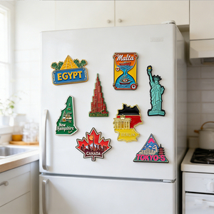 Aimants <span class=keywords><strong>de</strong></span> réfrigérateur en métal architecturaux personnalisés, design <span class=keywords><strong>de</strong></span> monuments mondialement connus, <span class=keywords><strong>souvenirs</strong></span> <span class=keywords><strong>de</strong></span> voyage Dubaï, <span class=keywords><strong>Paris</strong></span>, New York avec aimant puissant - Product Image 4
