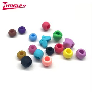 Perles de cheveux en silicone souple personnalisées <span class=keywords><strong>pour</strong></span> extensions capillaires DIY à domicile, perles de coiffure en silicone à grand trou - Product Image 4