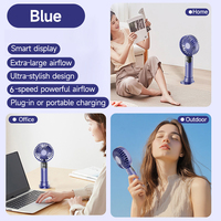 Mini ventilador de mano recargable USB personalizado portátil de fábrica de China con pantalla LED para picnics al aire libre