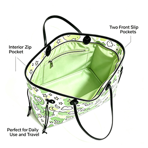 <b>Water</b> Resistant Shoulder Bag for Daily Shopping Travel Women Large Nylon Tote Handbag Detachable <b>Pouch</b> Custom Cartoon Printed - Product Image 1