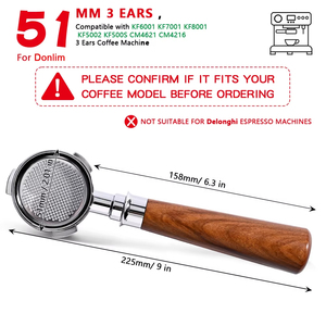 Portafiltro de café sin fondo de 51 mm con cesta para 2 tazas para máquina de café expreso Homix Hibrew H11 Oster <span class=keywords><strong>Cecotec</strong></span> Phico Brayer Br1101 - Product Image 3