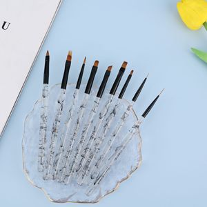 Kit de Pinceaux à Ongles avec Manche en Strass pour Nail Art, Effet Ombré, Rond, Plat, Liner, Forme Ovale, pour Peinture au Gel et Manucure en Salon - Product Image 3