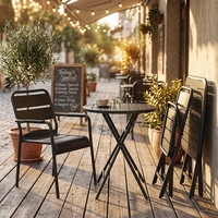 Ensemble table et chaises pliantes modernes en aluminium pour extérieur – Offre spéciale pour cours, espaces commerciaux, loisirs, balcons et jardins