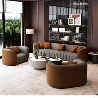Sofá de Recepción de Oficina de Lujo, Sillón Moderno para Sala de Estar, Tapizado en Terciopelo, Juego de Sofás con Diseño Acolchado y Detalles Dorados