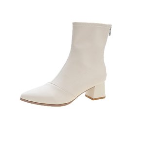 Botas Martin de tacón alto y fino con cremallera para <span class=keywords><strong>mujer</strong></span>, estilo coreano, patrón sólido, para <span class=keywords><strong>otoño</strong></span> e <span class=keywords><strong>invierno</strong></span> 2023 - Product Image 5