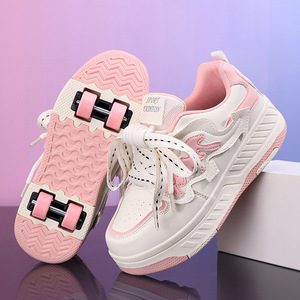 Patins à roulettes à quatre roues pour enfants, filles et garçons, avec roues cachées, patins à roulettes pour garçons, pour étudiants, roues en PU pour roller <span class=keywords><strong>derby</strong></span> - Product Image 3