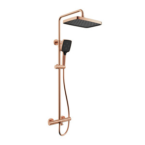 Jboyun Rose Gold <b>Shower</b> Set All Copper Pressure Boosting Rainfall With Handheld Dual Function For Bathroom - Product Image 5
