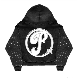 Fabricante MW, Hoodie Masculino Personalizado em Algodão com Zíper, Estilo Retro com Apliques e Bordados em Strass - Product Image 3
