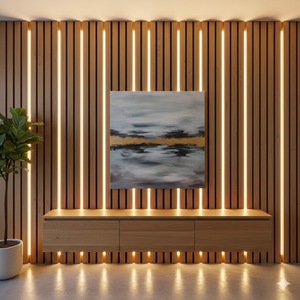 ไฟติดผนังแบบแผ่น LED แสงวอร์มไวท์ แรงดันต่ำ 24V ปรับความสว่างได้ บางเฉียบ ควบคุมด้วยรีโมท สำหรับตกแต่งบ้าน - Product Image 3