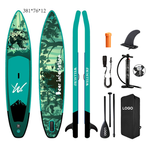 12'6 381cm Double Layer PVC Material Drop Stitch Race Sup Board <b>Inflatable</b> Racing Surfboard BOONIE BEARS 12'6 <b>Inflatable</b> Double - Product Image 1